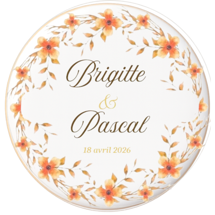 Biscuits Mariage Ton oranger - Modèle 3