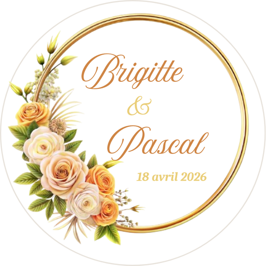 Biscuits Mariage Ton oranger - Modèle 1