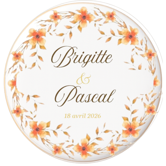 Biscuits Mariage Ton oranger - Modèle 3