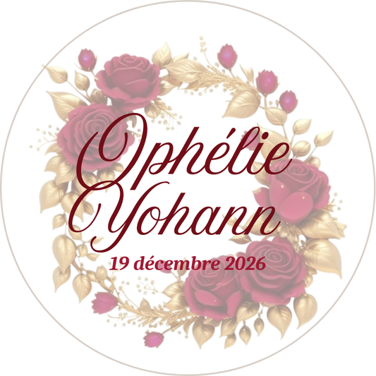 Biscuits Mariage Ton Rouge- Modèle 1