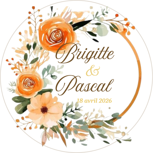 Biscuits Mariage Ton oranger - Modèle 2