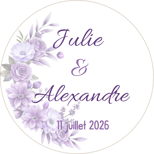 Biscuits Mariage Ton Lilas- Modèle 1