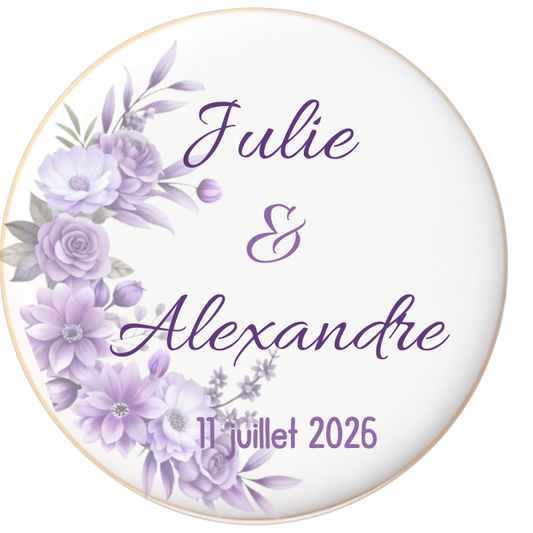 Biscuits Mariage Ton Lilas- Modèle 1