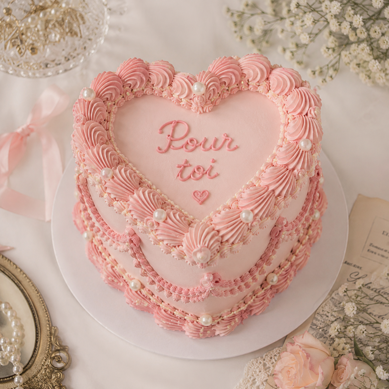 Cake Design - Heart Vintage Cake
