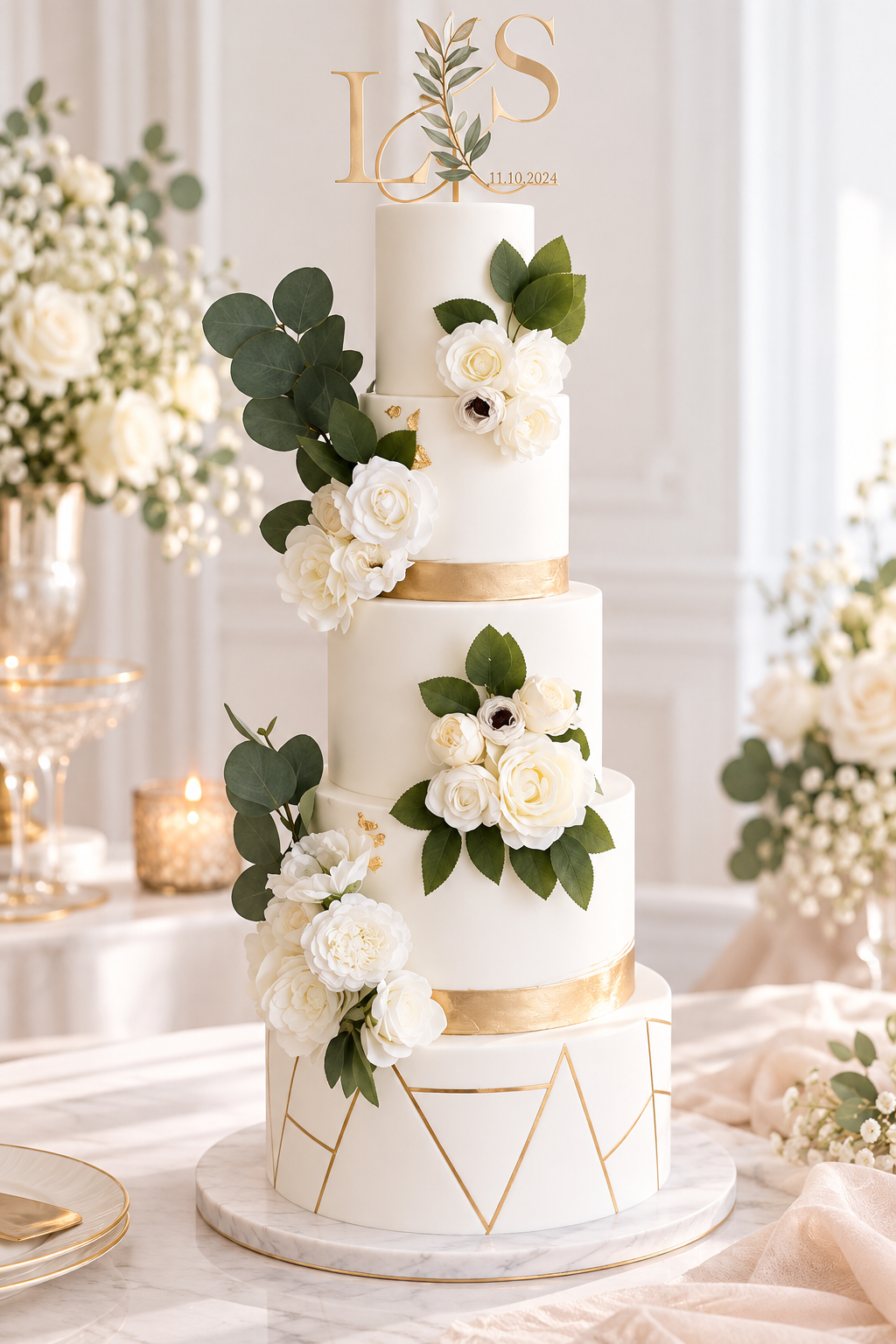 Wedding Cake Golden Lines